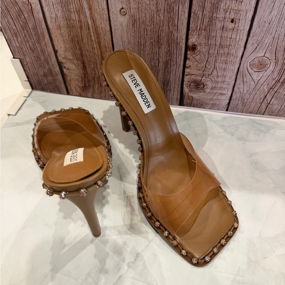 Steve Madden Brown Embellished Heels - Picture 3 of 4